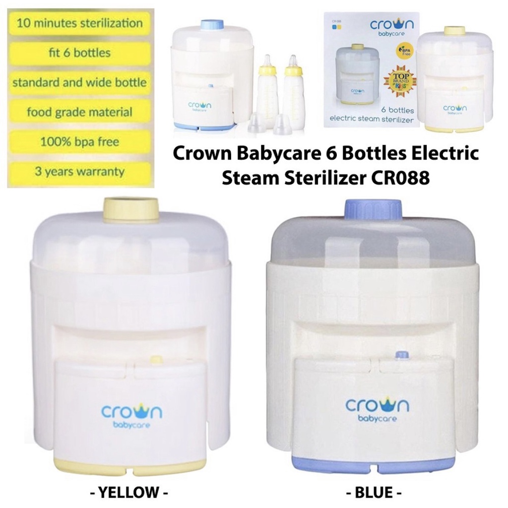 Crown 6 Botol Alat Sterilizer Bottle - Tempat Steril Botol - Pembersih Botol/Steril Crown Baby Isi 6