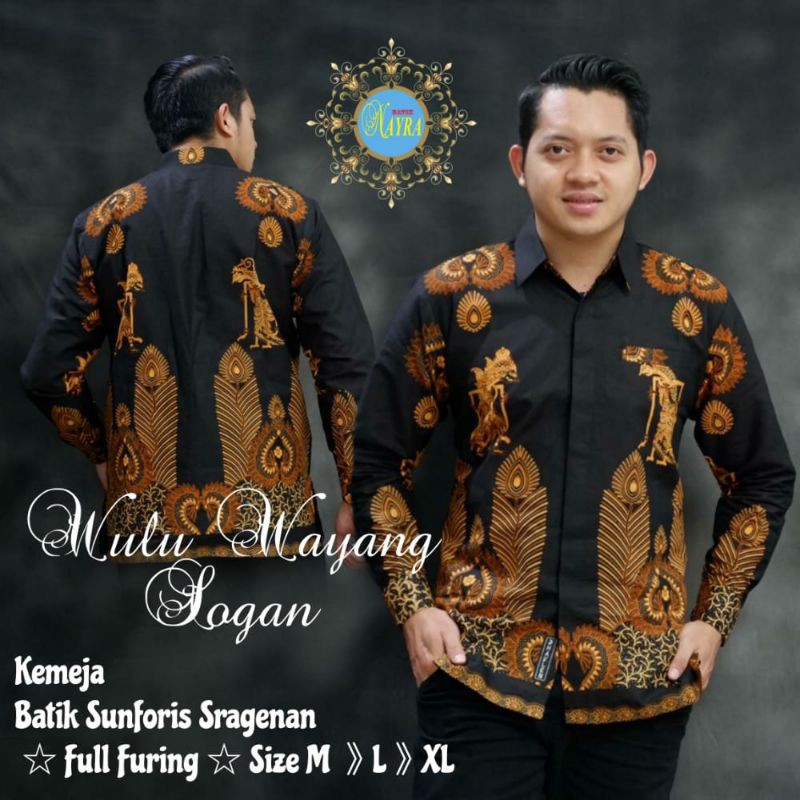 Wulu Wayang Sogan kemeja batik pria