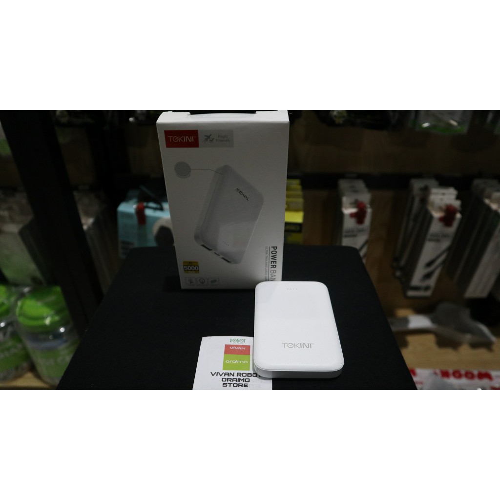 POWERBANK TEKINI 5000 MAH SLIM ORIGINAL real kapasitas (like vivan robot)