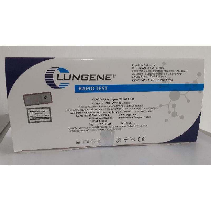 Alat Rapid Test Antigen Covid-19 LUNGENE Kemenkes AKL 25 set Test Lewat hidung