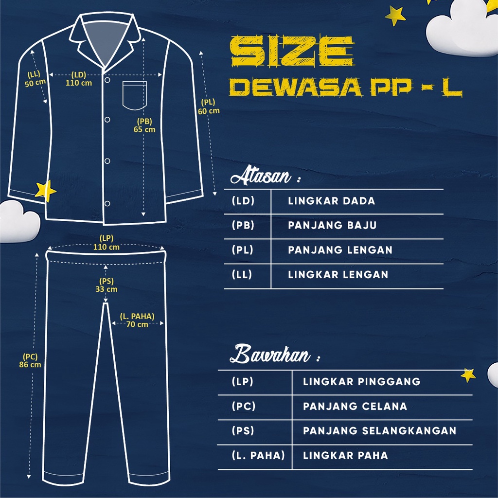 Monalisa Piyama Wanita PP L ( All Size ) Motif Karakter - Longsleeve / Setelan Lengan Panjang