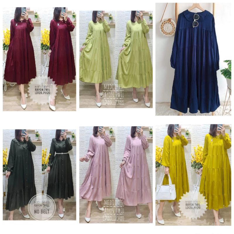 MIDI LONG TUNIK / MIDI DRESS PREMIUM / GAMIS MIDI ORIGINAL