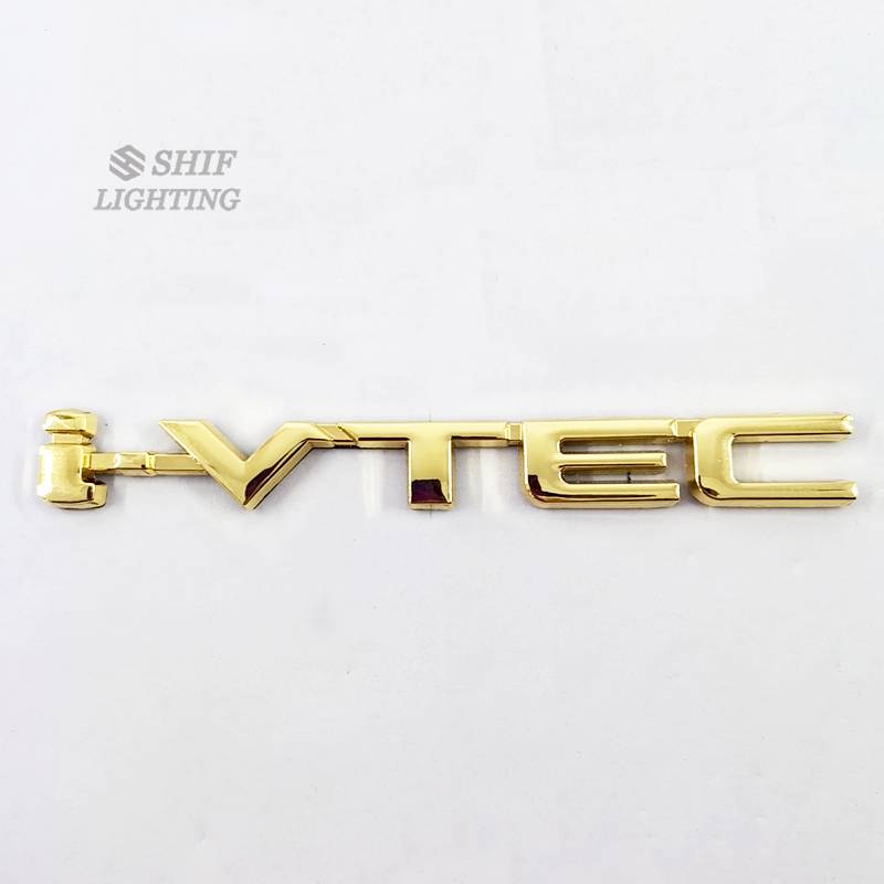 1pc Stiker Emblem Logo I-Vtec Ivtec Bahan Metal Warna Emas Untuk Mobil Honda