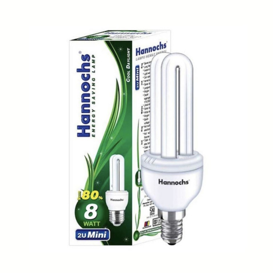 HANNOCHS LHE 8 Watt - Lampu Hemat Energi E27 / Bohlam PLC 8 Watt