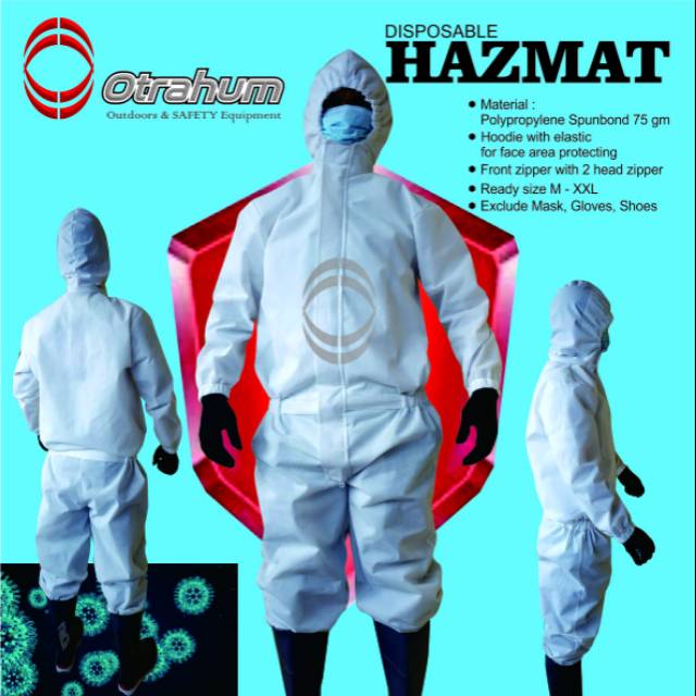 Baju Medis Coverall APD Disposable Hazmat Polypropylene Spunbond
