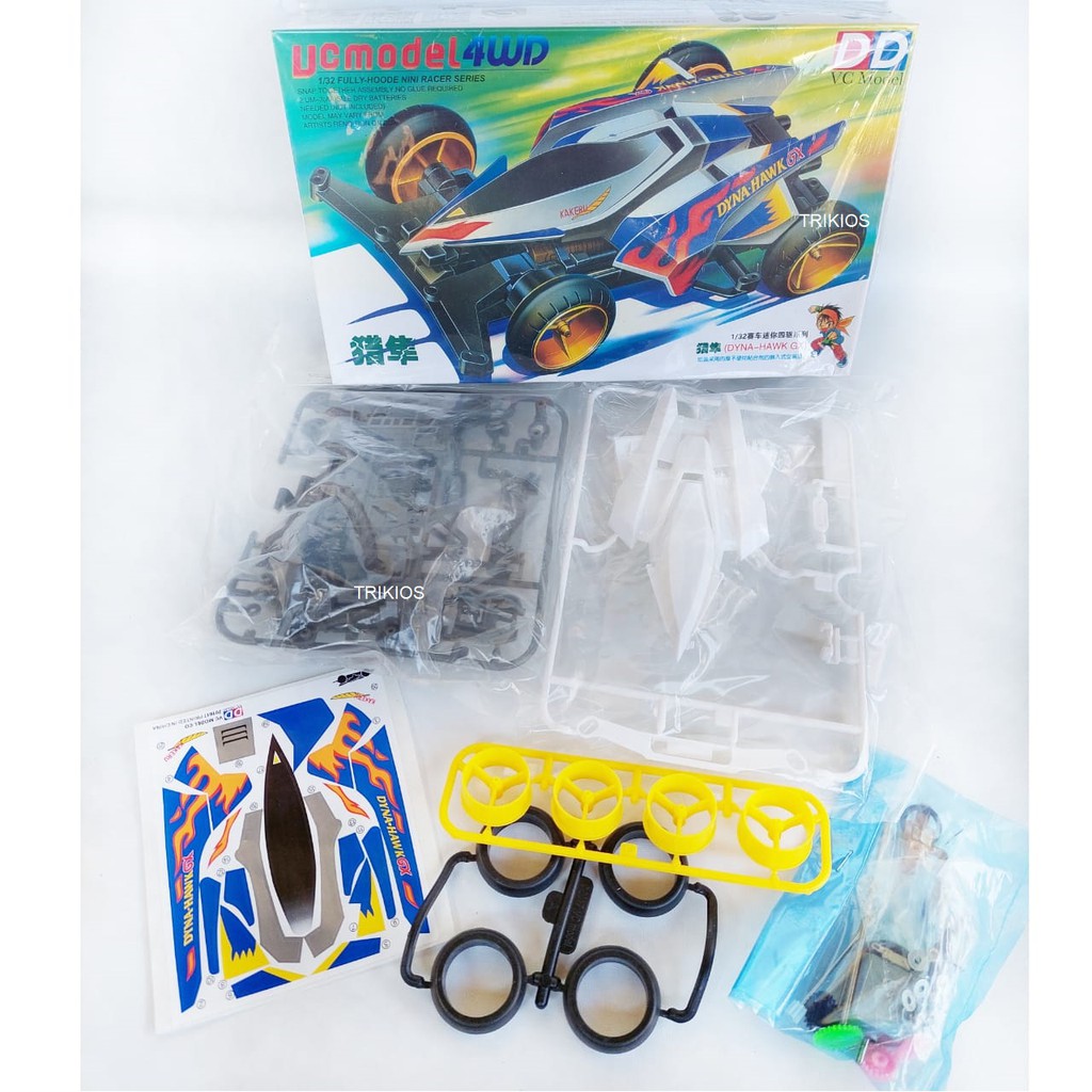 Rep. Tamiya Mini 4wd Merk DD Ruize Dyna Hawk Super X Chassis