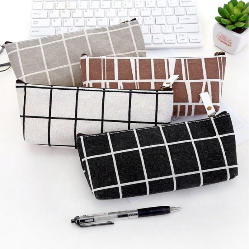 

GAEKOPEDIA || Pensil Case / Tempat Pensil Korea Lattice Pattern / Tempat Kosmetik Murah