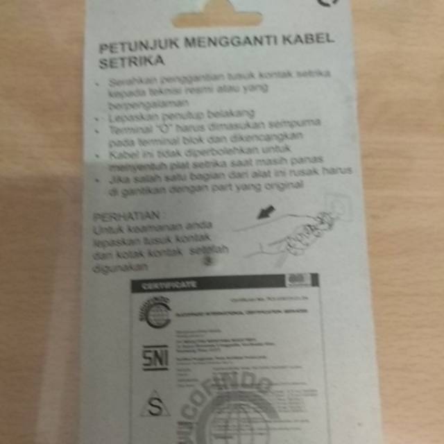 Kabel seterika original cocok untuk semua jenis seterika