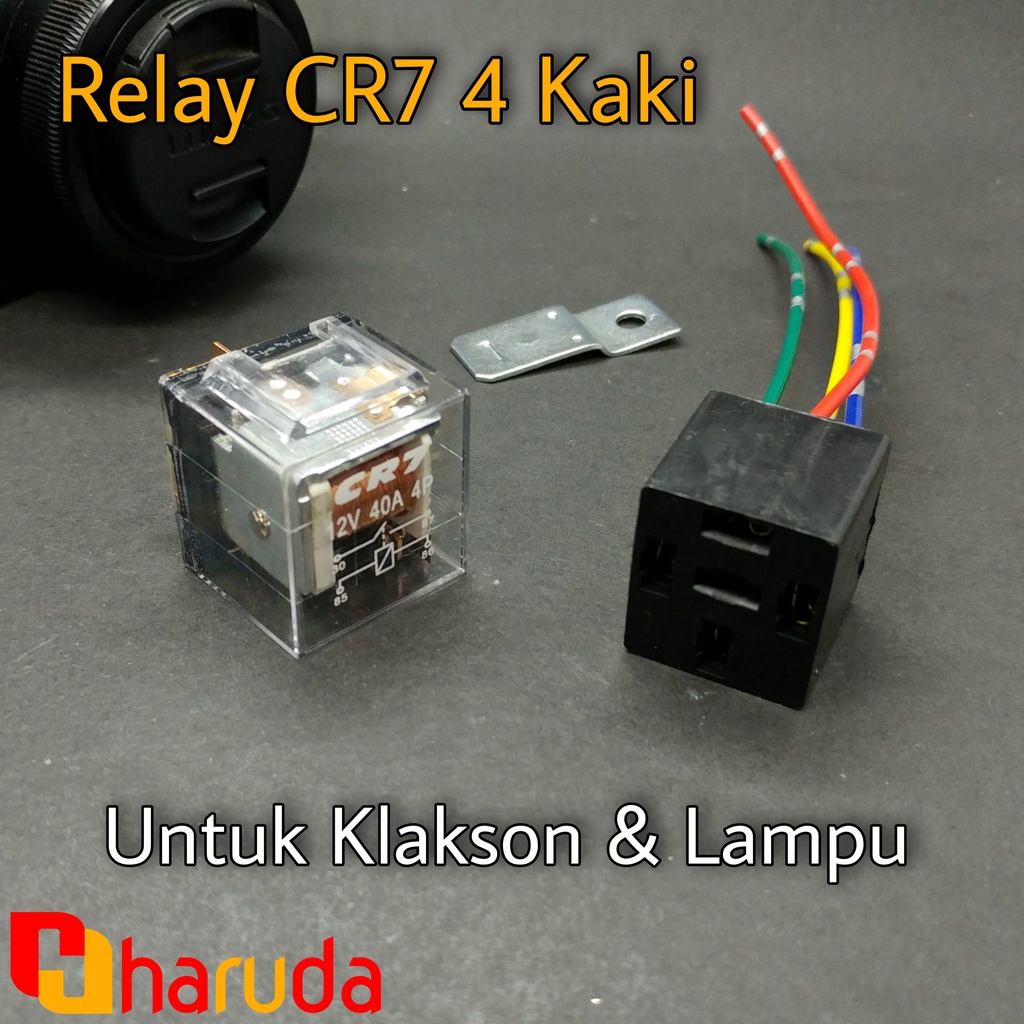 Jual Relay Motor CR7 4 Kaki + Kabel Socket Untuk Klakson / Lampu