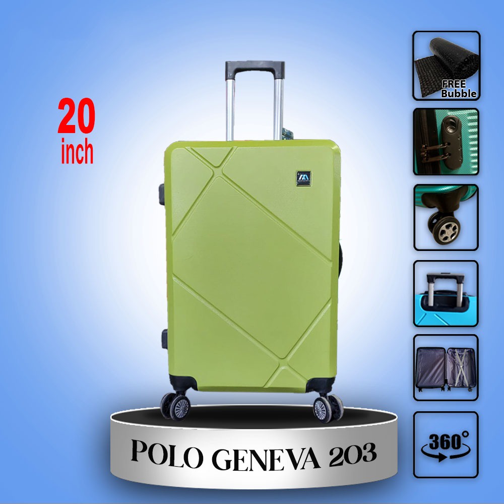 KOPER FIBER 20 INCH POLO GENEVA BERGARANSI,KOPER ANTI PECAH KOPER UMROH,SIZE KABIN