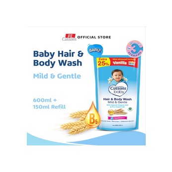 Cussons Baby Hair and Body Wash Mild And Gentle Refill 600+150 ml