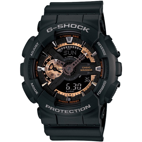 Jam Tangan Pria Casio G-Shock GA-110RG-1ADR Protection  Black Rubber Strap