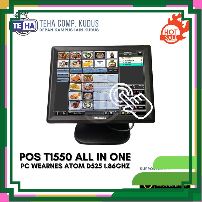 CPU All in One AIO Wearnes T1550 4GB SSD 128GB LCD 15in Touch Screen