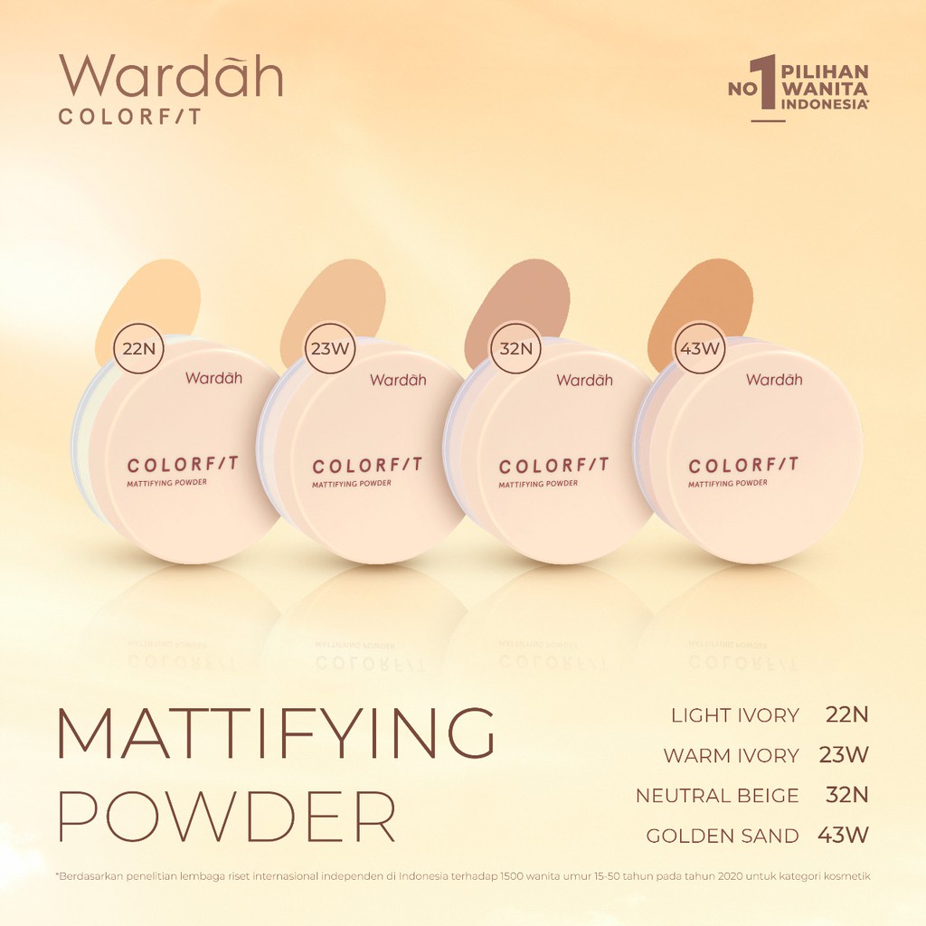 Wardah Colorfit Mattifying Powder - Wardah Bedak Tabur Matte 15gr Halal Original BPOM