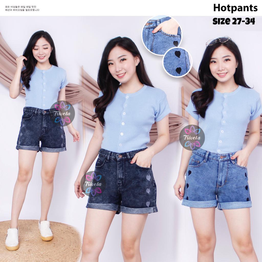 Celana Pendek Love Lipat / Summer Love / Hotpants Love / Highwaist Hotpants Jumbo