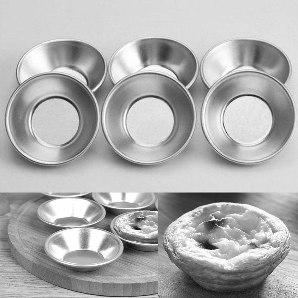 [Elegan] Cetakan Egg Tart Aluminium Tools Cookie Reusable Cupcake Pudding Mold