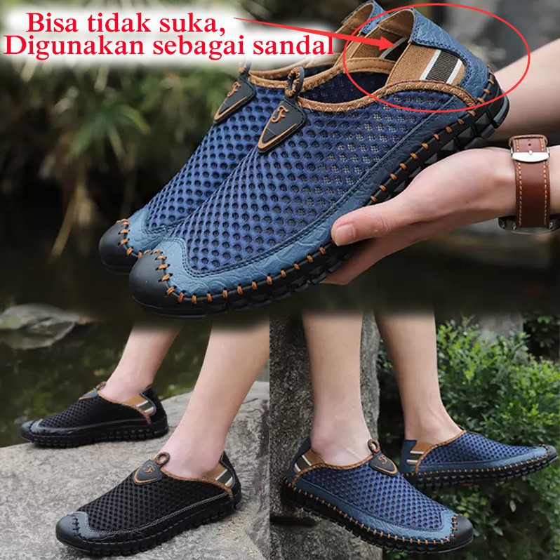 Sepatu Pria Casual Shoes Sepatu Flat Sepatu Slip on Pria  Bernapas Sepatu Sandal Hiking Pria