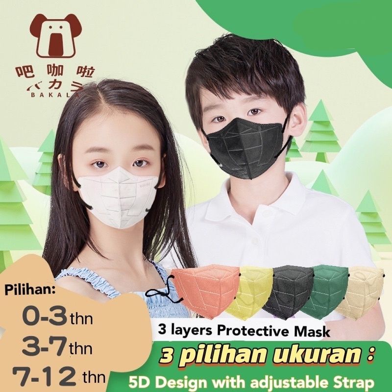 10PCS MASKER KN95 ANAK EARLOOP 3PLY TALI ADJUSTABLE WARNA WARNI POLOS DESAIN ROBOT TRANSFORMER AVENG
