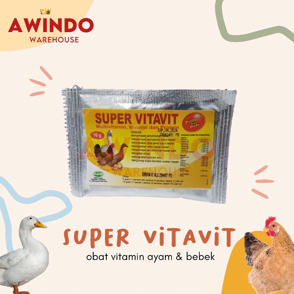 SUPER VITAVIT - Obat Vitamin Multivitamin Mineral Protein Ayam Bebek