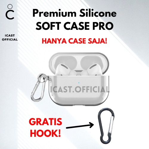 Case AirPods Pro Silicone Case Gratis HOOK Transparant Case Airpods Pro Casing Bening Airpods Pro