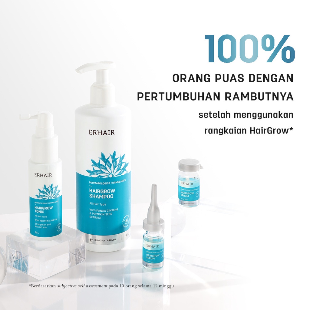 ERHA Erhair HairGrow Shampoo / Tonic / Serum / Moisturizer with Panax Ginseng &amp; Pumpkin Seed Extract - Rambut Rontok