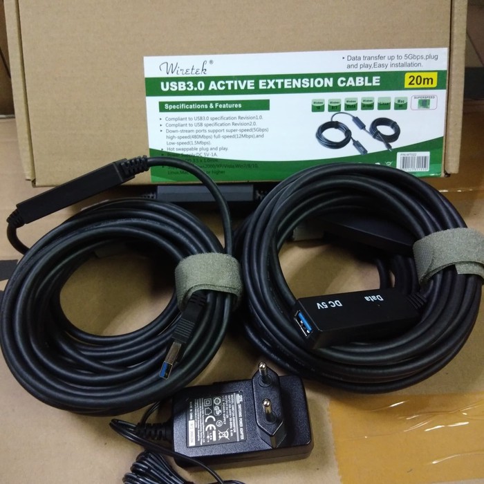 Wiretek Kabel USB Extension 20Meter USB 3.0 Aktif