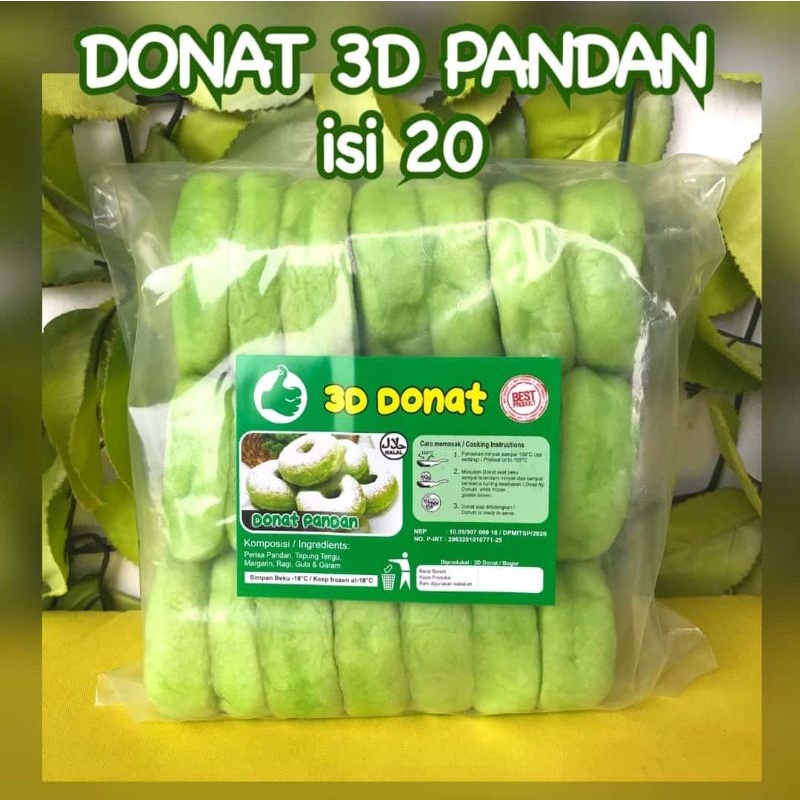 donat 3D pandan