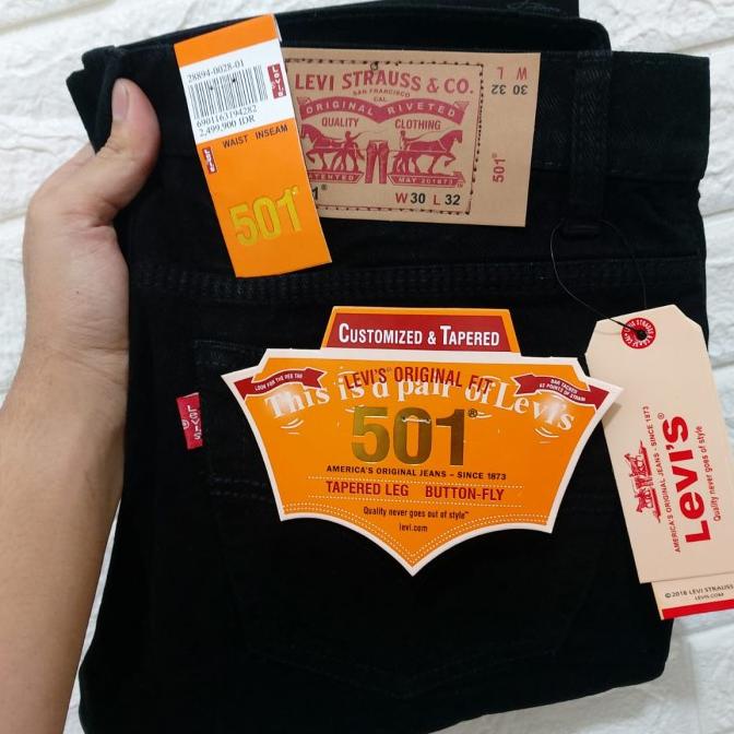 Celana Jeans Pria Standar Hitam Pekat / Celana Jeans Lois / Celana Jea