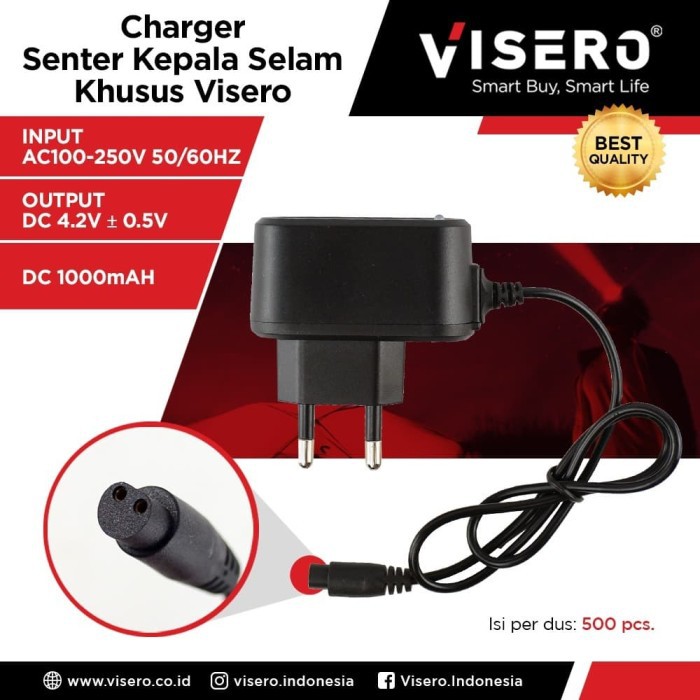 Charger Senter Kepala Selam / Headlamp Khusus Visero ( Jack Visero )