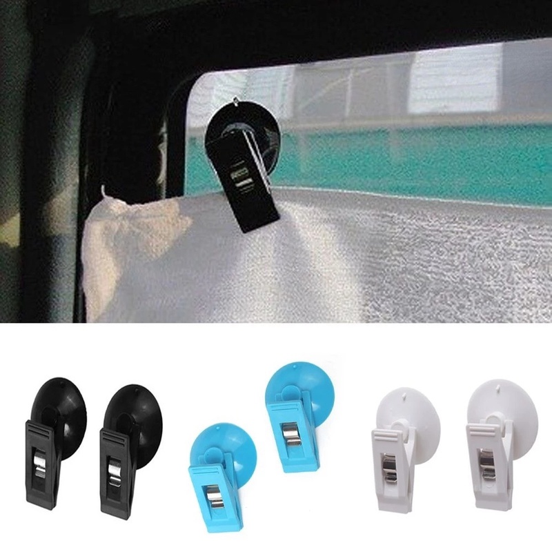 2 Pcs Klip Suction Cup Bahan Plastik Untuk Jendela Mobil