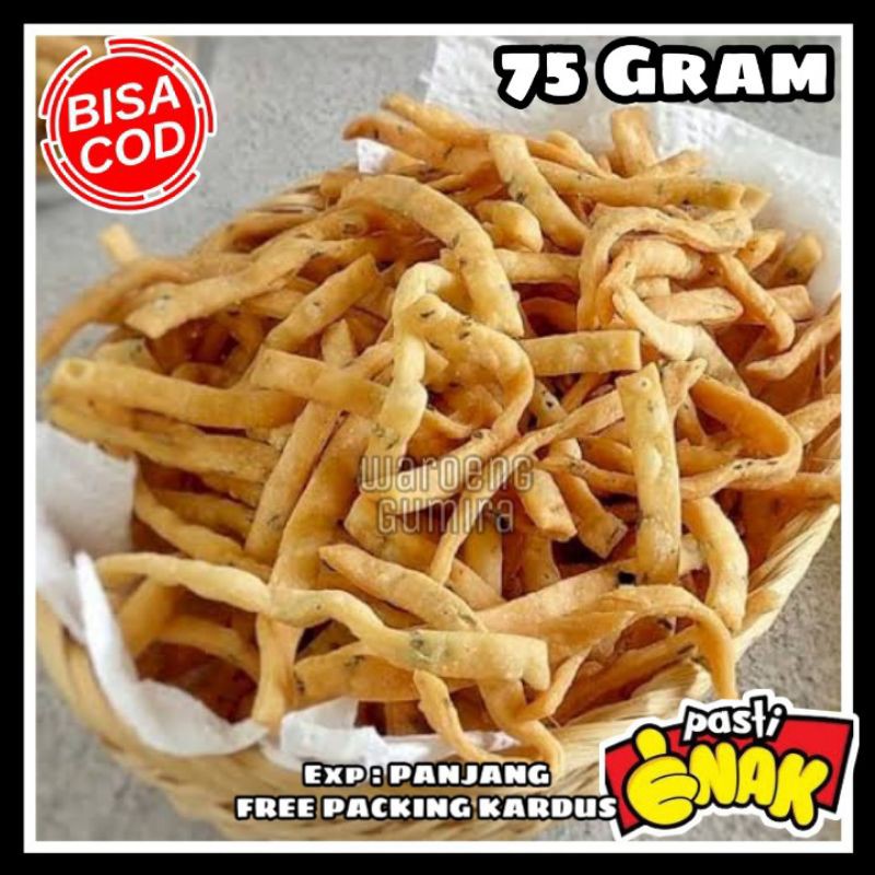

Keripik Stik Bawang Kue Bawang Snack Kiloan Cemilan Jadul Jajanan Murah Makanan Kering 75 Gram
