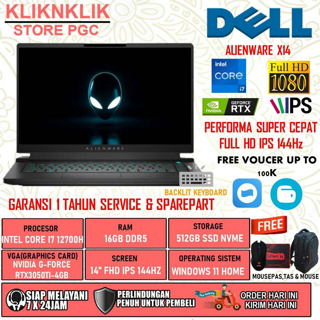 LAPTOP GAMING ALIENWARE X14 INTEL CORE I7 12700H RAM 16GB 512GB SSD FHD IPS 144Hz RTX3050TI WINDOWS 11 HOME