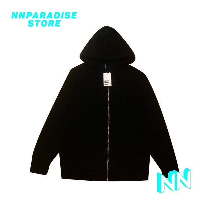 

BAYAR DITEMPAT Hoodie Zip Black H&M 100% Original Free PaperBag - S