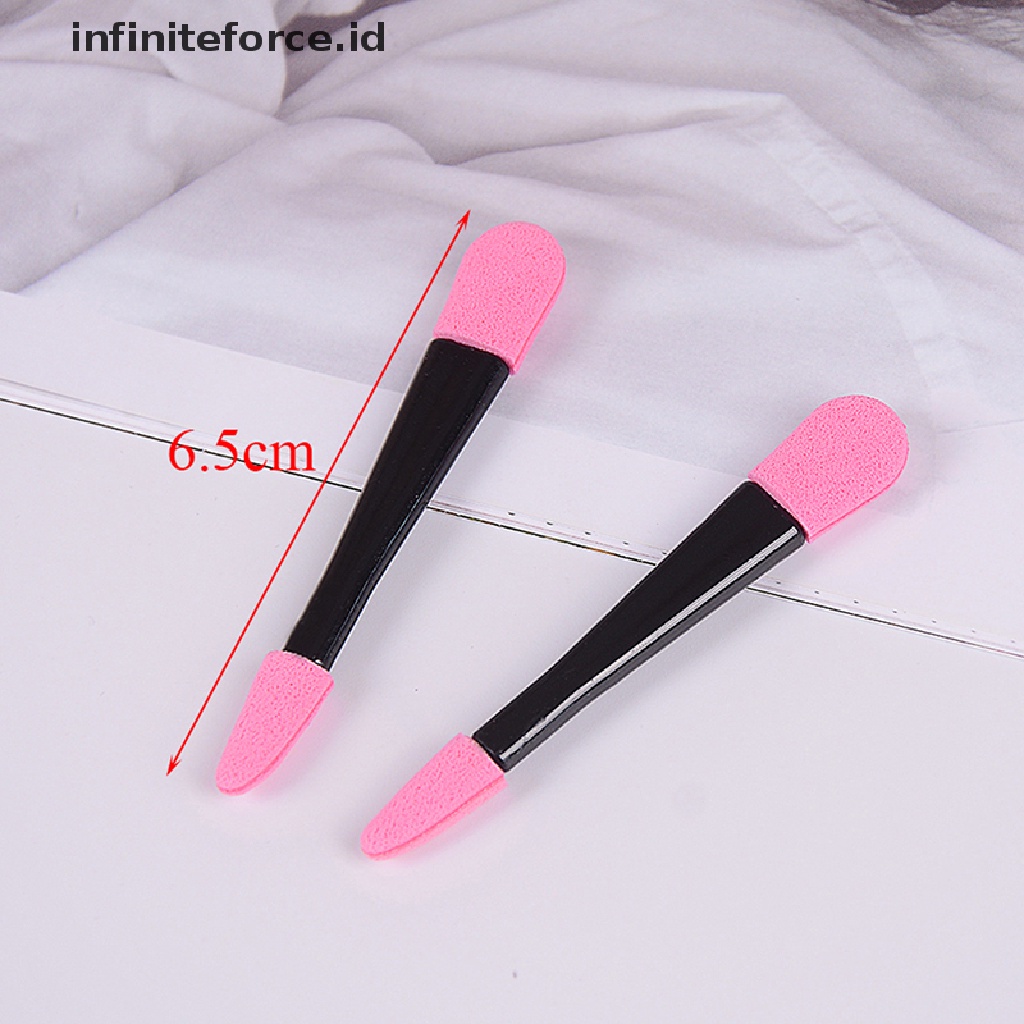 Infiniteforce.id 10pcs / Set Brush Spons Aplikator Eyeshadow Sekali Pakai Untuk Makeup / Kosmetik Wanita