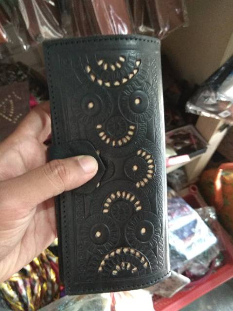 TERMURAH! DOMPET KULIT ASLI WARNA COKLAT TUA DAN HITAM - SOUVENIR UNIK KHAS JOGJA BEST SELLER READY