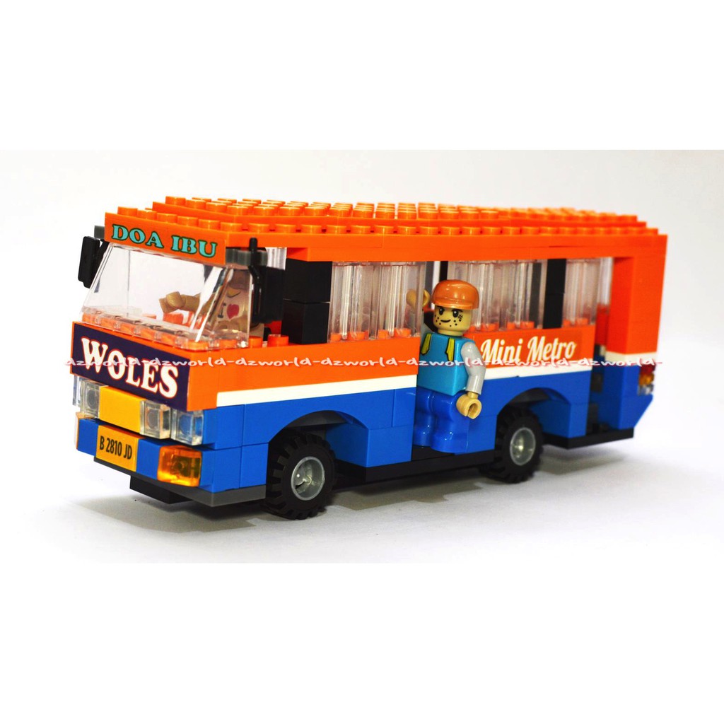 Emco Metro Mini Metro Brick 8651 Mainan Balok Anak Bus Metro Mini Orange