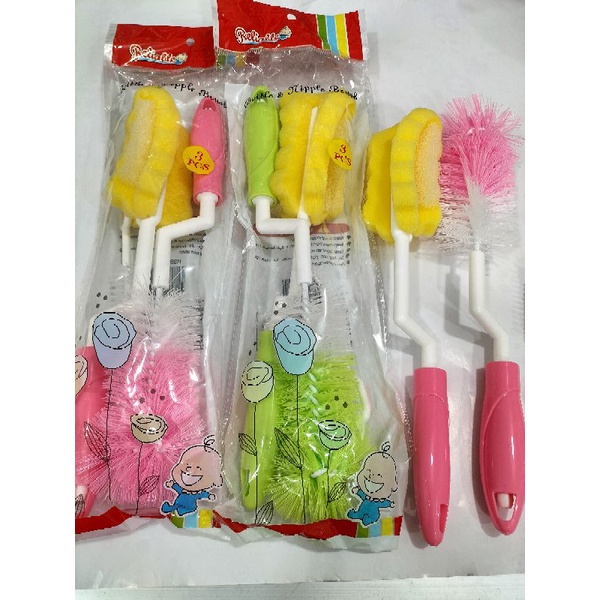 Sikat Dan Spoon Botol Susu Berkualitas 3in1 Reliable/Brush Baby Botol