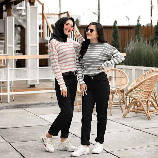 CELANA PANJANG JEANS WANITA  / CELANA BOYFRIEND WANITA / CELANA BOYFRIEND JEANS BLACK