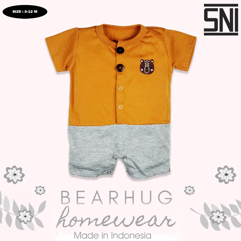 Bearhug Homewear Romper Belah Bordir  Bayi Laki-Laki  HSF4 Mixcolour 3-12 Bulan-7