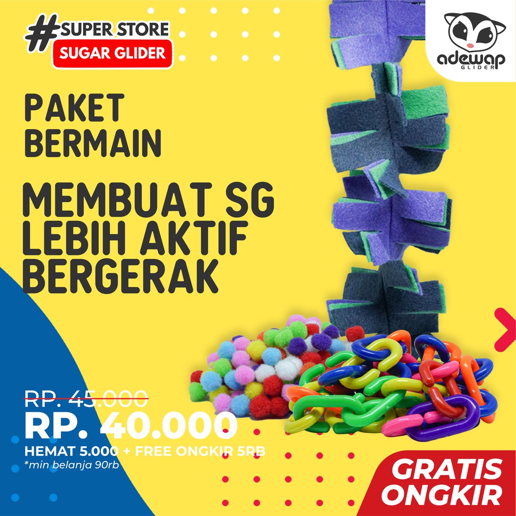 ADEWAP GLIDER Paket Bermain Aksesoris Sugar Glider
