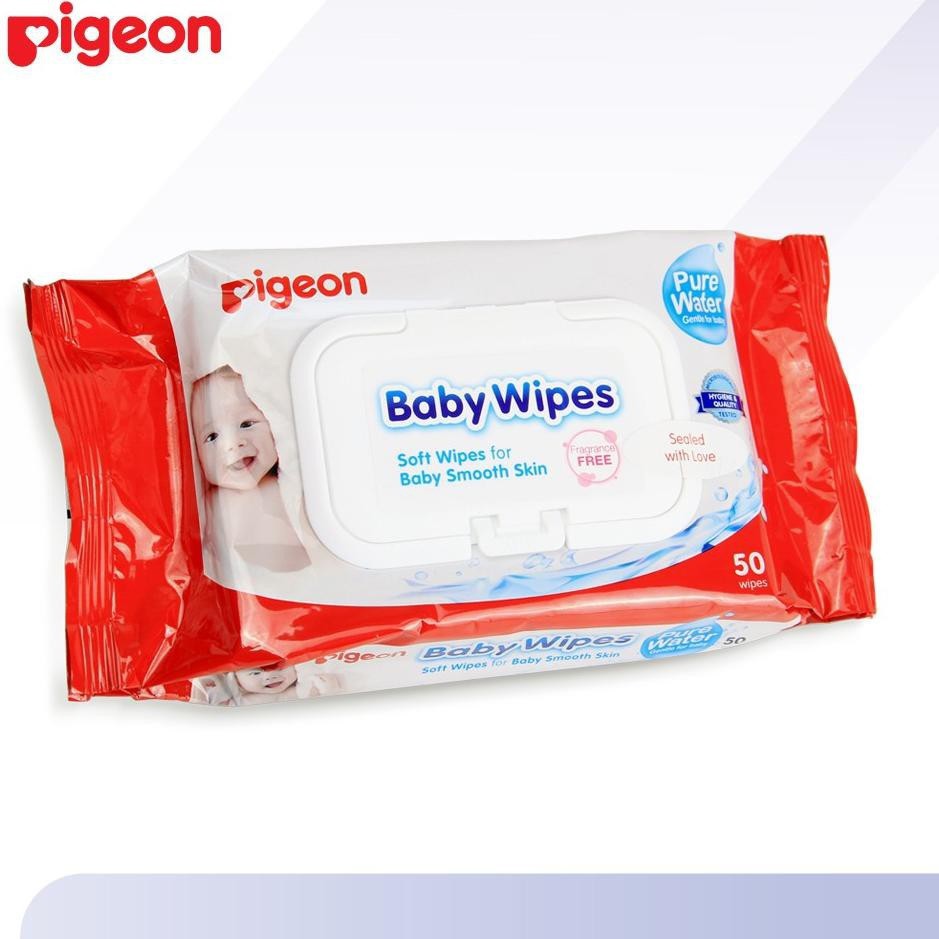 Pigeon Baby Wipes Pure Water isi 50 Flip Top | Tisu Basah Bayi Tissue