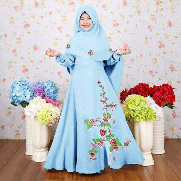 dh 7838 TASYA KID gamis syari anak maxi dress terusan baju ngaji sekolah lebaran pesta busana muslim