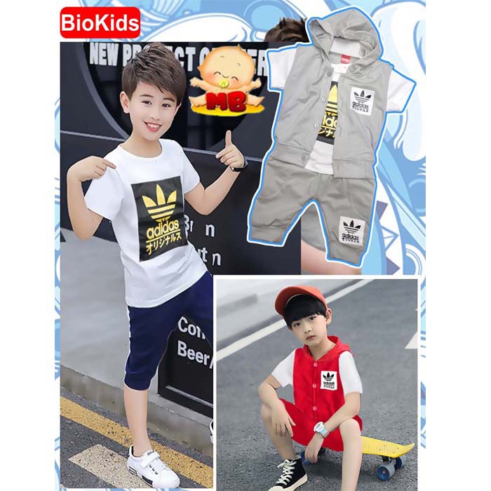 Baju Bayi Laki Laki Casual Setelan Rompi Hoodie Keren
