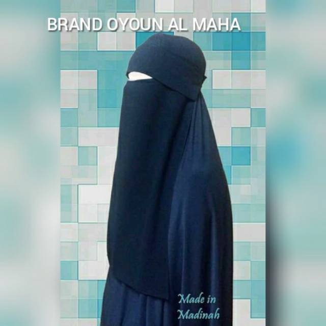 Niqab Bandana Poni Panjang brand Oyoun Al Maha/Flap Niqab impor Saudi