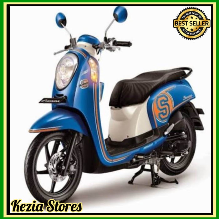 Murah striping honda scoopy 2014 sporty stiker list body biru motor standar kualitas terbaik murah K