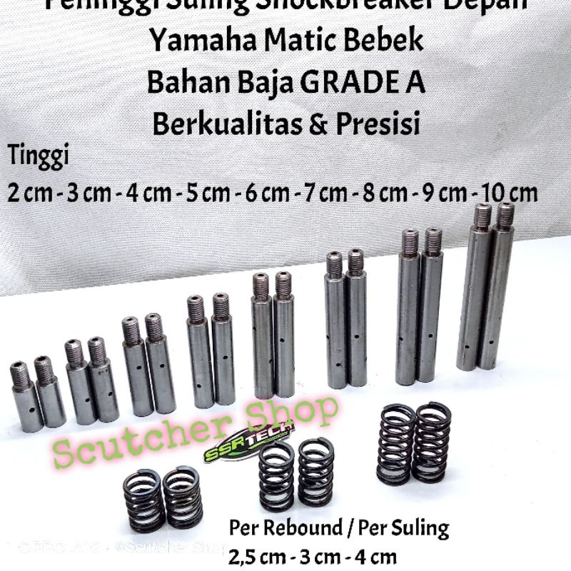 Peninggi suling Shock Depan Bahan Baja Grade A Yamaha Matic Mio Fino Xride Fazzio Lexi