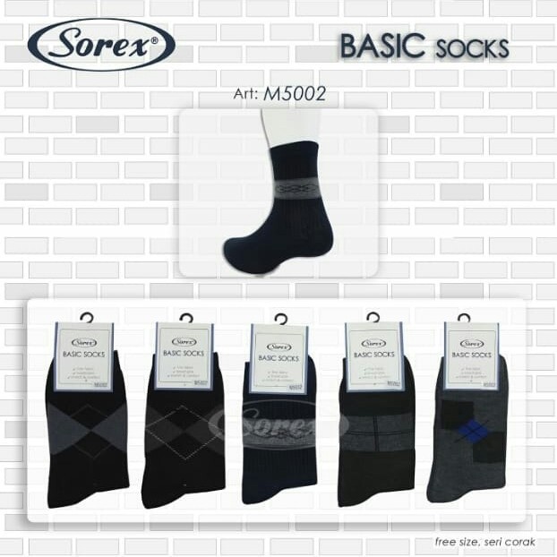 kaos kaki basic formal pria sorex m 5001 5002 5003 5004 5005 ankle sneaker socks