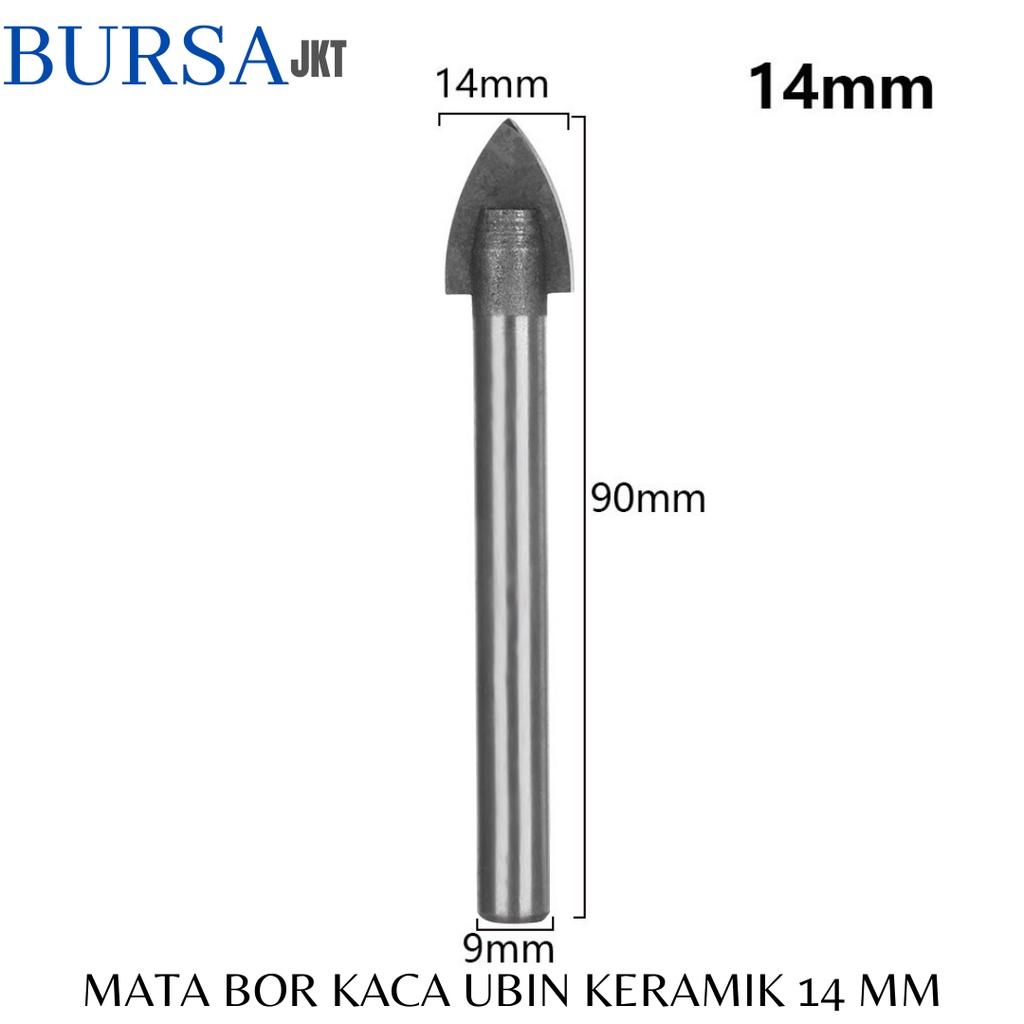 MATA BOR TOMBAK KACA KERAMIK MARMER ALLOY DRILL BIT 14 MM