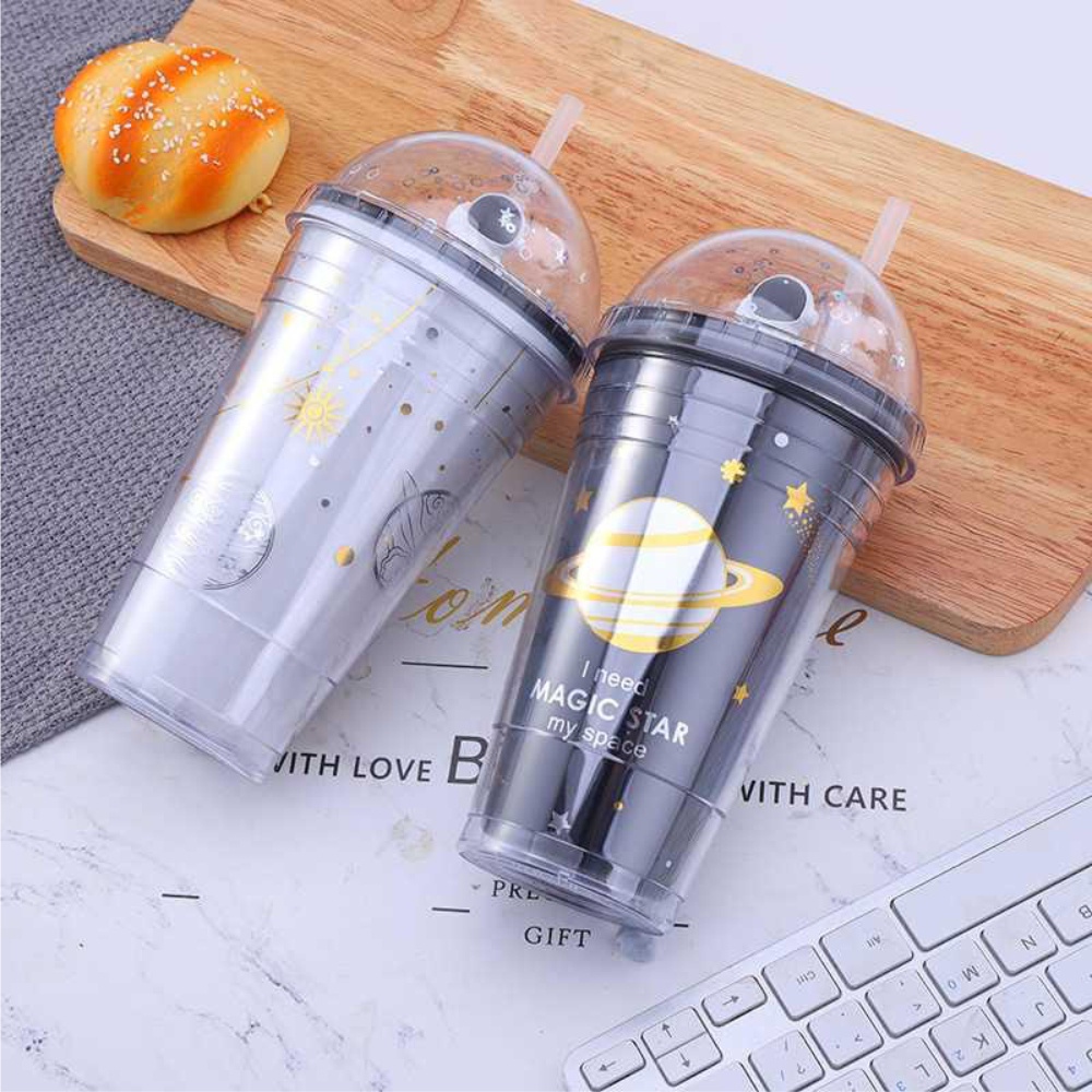 Tumbler Minum  Botol Minum  Sedotan Seri Astronot Vakum - FHS88