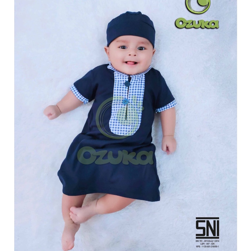 Baju Koko Aqiqah Bayi Laki Laki 0 6 Bulan 6 12 Bulan New Born Newborn Ozuka Setelan Jubah Koko Bayi Murah Gamis Jubah Arab Anak | Koko Bayi Aqiqah | Qomis baby balita | Baju muslim bayi aqiqah